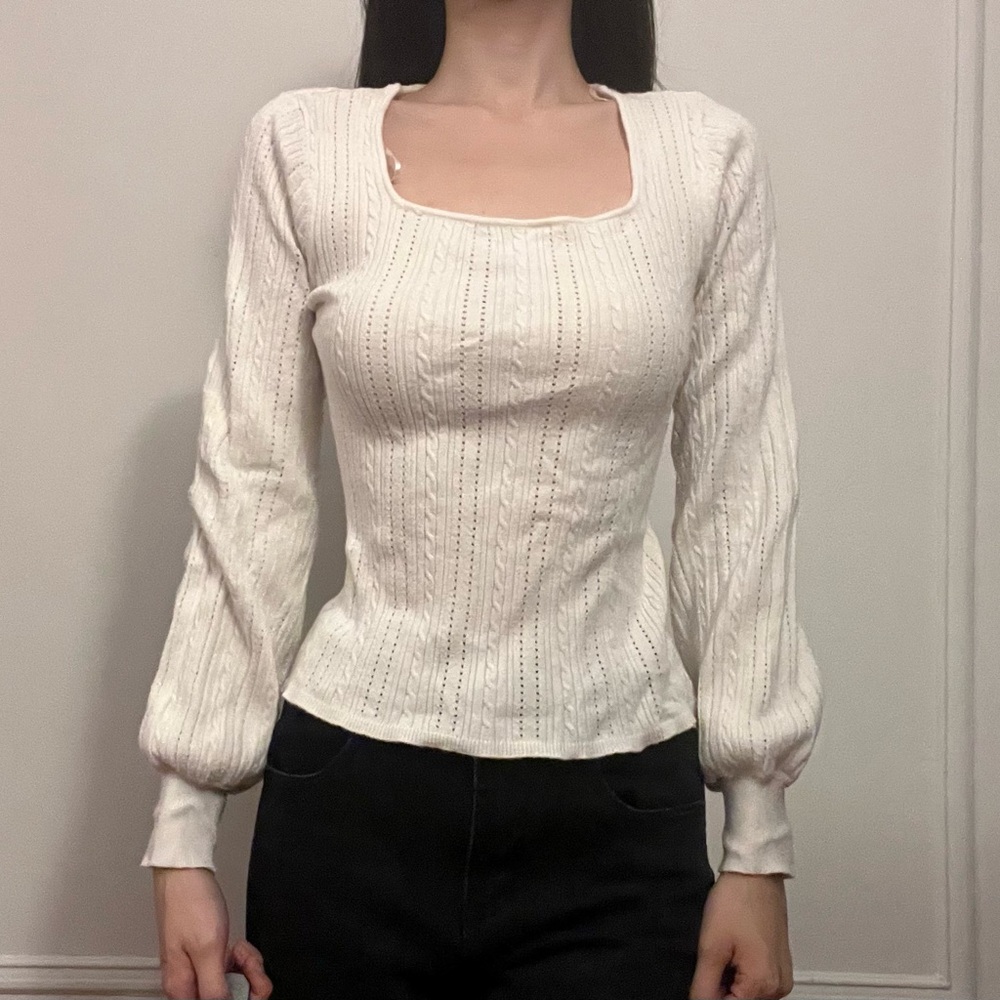 Marled by Reunited Clothing Cream Knit Sweater